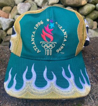 Vintage 1996 Atlanta Olympics Starter Flame Snapback Hat Cap Big Logo Shockwave