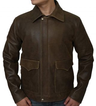 Indiana Jones Harrison Ford Brown Vintage Sheep Skin Real Leather Jacket 2