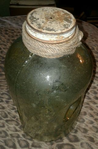 Vintage Green Glass,  Camp Minnow Trap Checotah Oklahoma (right Out Of The Water)