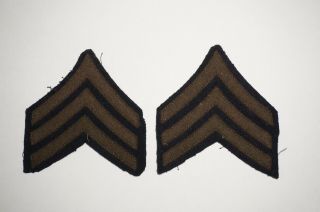Sergeant Rank Chevrons Patches Pair Wwii Us Army P9337