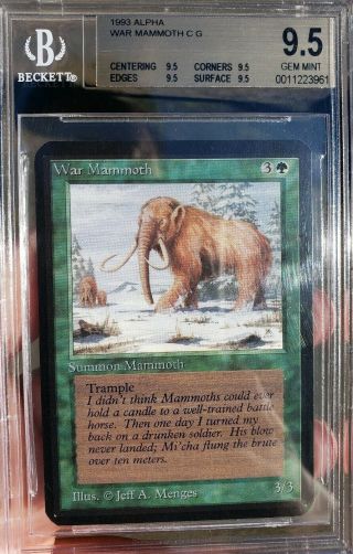 Vintage Magic | MTG BGS 9.  5 Alpha War Mammoth,  QUAD, 2