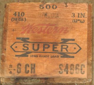 Vintage Western X 410 30 Ga 3 " Shell Ammo Wooden Crate Wood 16x6x6