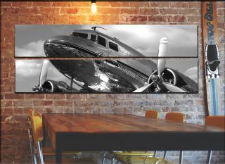 Vintage Airplane Propeller Wall Art Decor Picture / Dc - 3 Aviation Canvas Set
