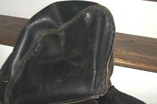 VINTAGE LEATHER MOTORCYCLE SADDLE BAGS BLACK LEATHER 7