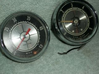 Aqua Meter Marine Instruments Retro Vintage Speedometer Tach Tachometer Nos