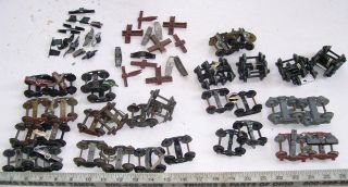 36 Vintage O Scale Metal Sprung /unsprung Wheel Trucks For Trains Cars,  Parts