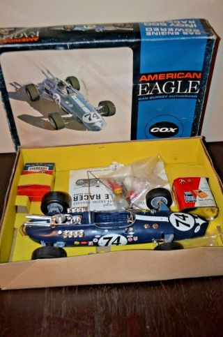 Vintage 1/12 Scale Dan Gurney American Eagle.  049 Cox Tether Car Near