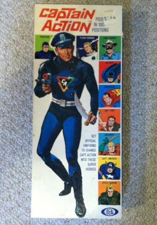 Vintage 1966 Ideal Captain Action With Blue Ranger Box Complete