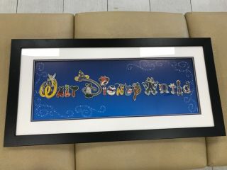 Rare Walt Disney World Letters Character Framed 15 Pin Set Doug Strayer W/