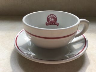 Vintage Tasty Made Donuts Advertising Cup Saucer Restaurant Ware retro Shenango 2