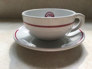 Vintage Tasty Made Donuts Advertising Cup Saucer Restaurant Ware retro Shenango 4