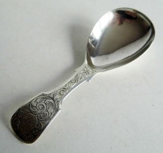 Rare Old Solid Silver George Unite Victorian Tea Caddy Spoon - Birmingham 1846