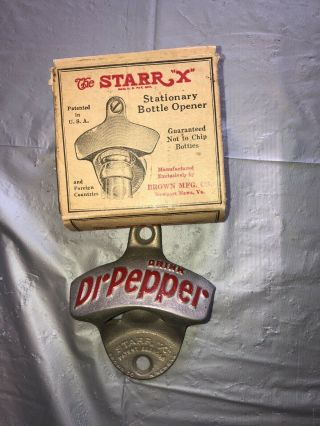 Vintage 1940s Dr Pepper Starr X Wall Mounted Bottle Opener