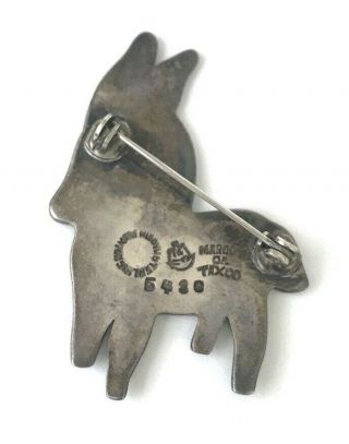 Vintage Sterling Silver Margot De Taxco,  Mexican Enamel Donkey Pin Brooch 2