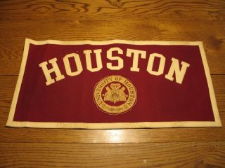 Vintage 1940’s Official University Of Houston Banner 28 " X 14 " Felt Pennant