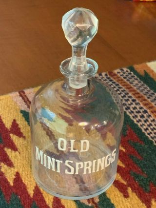 Vintage Old Springs Distillery Whiskey Bottle Glass Stopper Evansville In