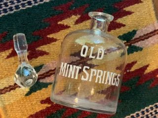 VINTAGE OLD SPRINGS DISTILLERY WHISKEY BOTTLE GLASS STOPPER EVANSVILLE IN 2