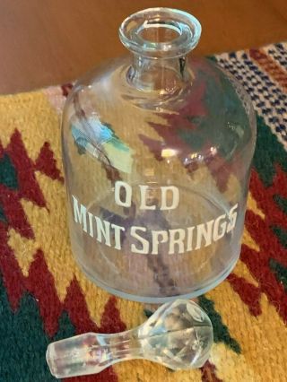 VINTAGE OLD SPRINGS DISTILLERY WHISKEY BOTTLE GLASS STOPPER EVANSVILLE IN 8