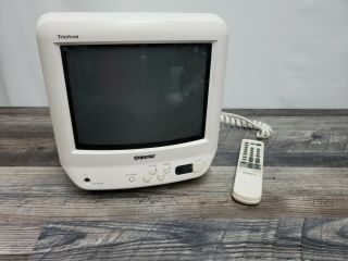 Vintage Sony Trinitron 9 " Crt Kv - 9pt50 Color Tv White W/remote