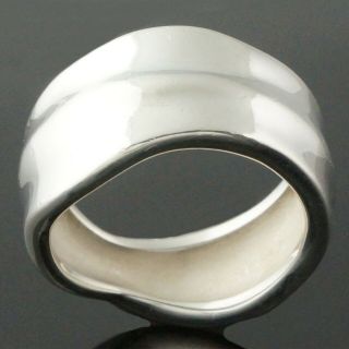 Authentic Tiffany & Co Sterling Silver Leaf Band,  Estate Ring,