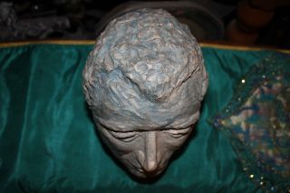 Vintage Sculpture Life Size Bust Of Man - Life Death Bust - White Male - Combed Hair 8