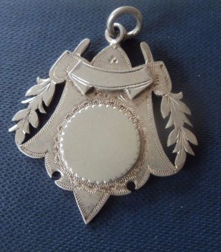 Large Sterling Silver Fob Medal 1901 Chester John Millward Banks - Not Engraved