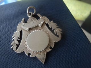 LARGE Sterling Silver Fob Medal 1901 Chester John Millward Banks - not engraved 2