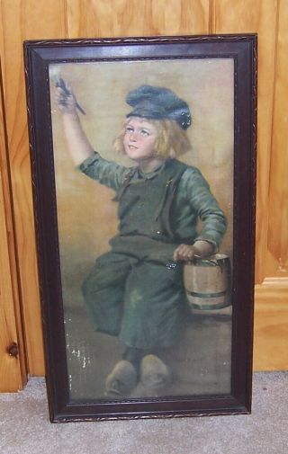 Vintage Canvas On Board Print Ad - Dutch Boy Paint Poster - Wood Frame