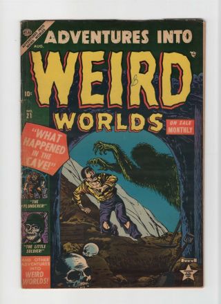 Adventures Into Weird Worlds 21 Vintage Marvel Atlas Pre - Hero Horror Gold 10c