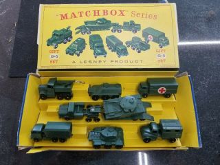 Rare Vintage 60 ' s Matchbox G - 5 Military Vehicles G - 5 Gift Set W/Box & Insert 10