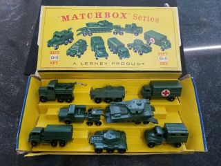 Rare Vintage 60 ' s Matchbox G - 5 Military Vehicles G - 5 Gift Set W/Box & Insert 2