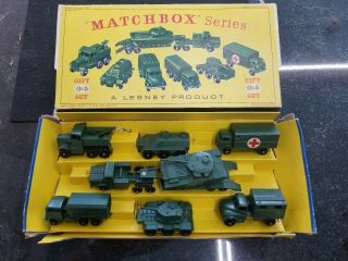 Rare Vintage 60 ' s Matchbox G - 5 Military Vehicles G - 5 Gift Set W/Box & Insert 9