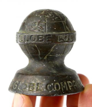 Vintage Brass Or Bronze Globe Company Chicago Industrial Machine Topper Ornament