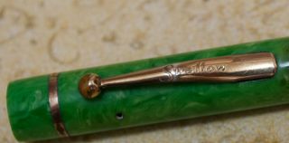 Vintage Mabie - Todd Swallow Fountain Pen in light Jade,  14Ct nib 4