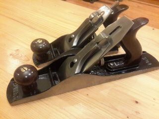 Matched Pair Fully Vintage Stanley No 5 & No 4 Bailey Planes -