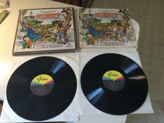 Vintage The Hobbit 1977 Tolkien Vinyl 2 Lp Deluxe Box Set With Booklet.  Rare