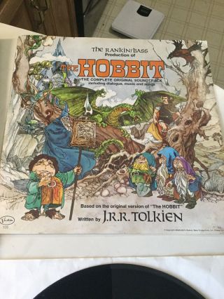 Vintage The Hobbit 1977 Tolkien Vinyl 2 LP Deluxe Box Set with Booklet.  RARE 2