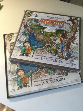 Vintage The Hobbit 1977 Tolkien Vinyl 2 LP Deluxe Box Set with Booklet.  RARE 6