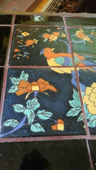 Vintage California bird floral Catalina Malibu taylor Tudor tile table 2