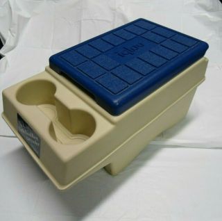 Vintage Little Kool Rest Car Cooler By Igloo - Retro Cooler Beige With Blue Lid