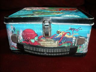 1967 VINTAGE VOYAGE TO THE BOTTOM OF THE SEA ALADDIN LUNCH BOX W/ THERMOS 4