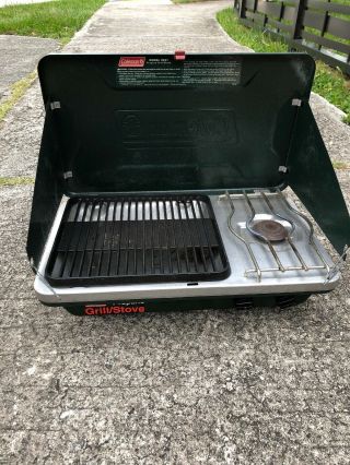 Vintage Coleman Propane Grill Stove Camping Fold - Out Grill Model 9921