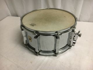 Vintage Ludwig Rock Concert Chrome Snare Drum 6.  5 " X 14 " P87 Olive Badge Rare