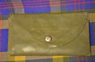 Vtg ?wwii Khaki Green Gift Of American Red Cross Gi Sewing Kit - Needles,  Thread