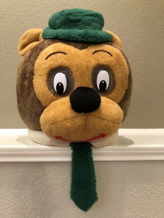 Vtg Hanna - Barbera Cartoon Yogi Bear Mascot Adult Sz Fabric&mesh Lined Head Mask