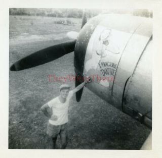 Wwii Photo - P - 47 Thunderbolt Fighter Plane Nose Art - Vivacious Dottie