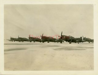 Wwii Photo - P - 47 Thunderbolt Fighter Planes Flight Line On Airfield - Nose Art