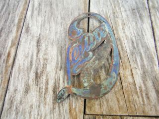 Vintage Deluxe Excelsior Bicycle Head Badge Michigan City Indiana Rare Nr