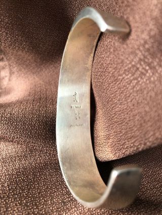 Lonn Parker Vintage Navajo Sterling Lapis Inlay Bracelet Cuff 4