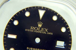 Vintage Factory Rolex Submariner 16613 16618 16803 Black Gold Watch Dial 2
